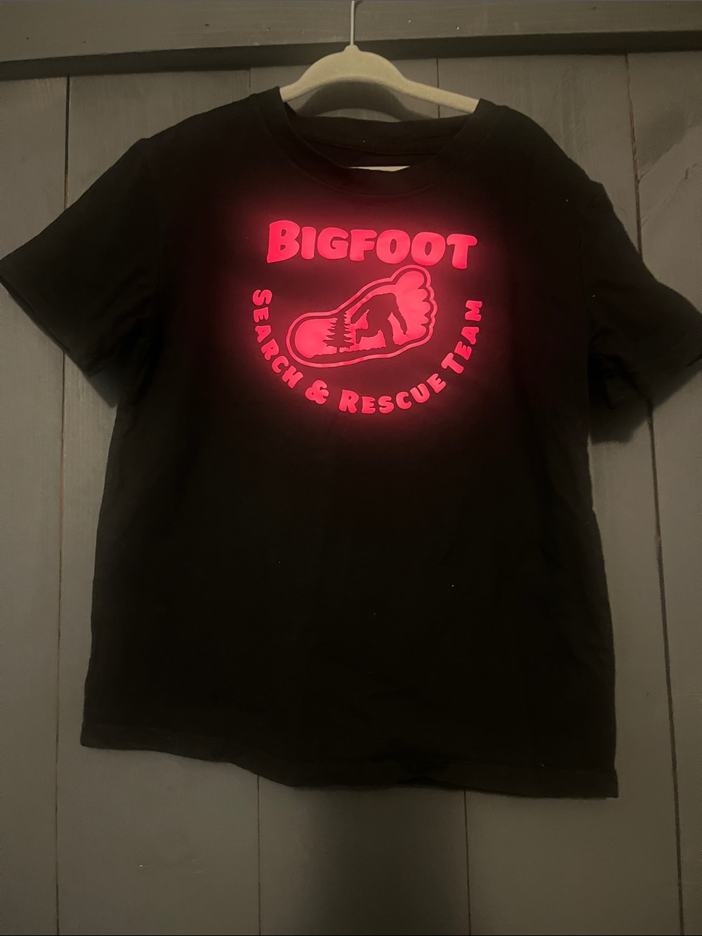Search & Rescue Team Kids' Black T-Shirt with Neon Pink Logo